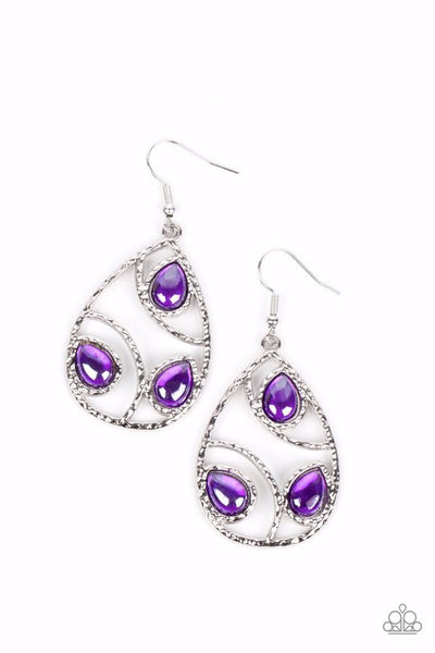 Send the BRIGHT Message - Purple Earrings ❤️ Paparazzi