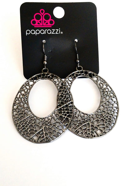 Serenely Shattered - Black Earrings ❤️ Paparazzi