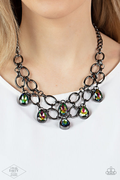 Show-Stopping Shimmer - Multi Black Necklace ❤️ Paparazzi