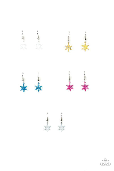 Starlet Shimmer Snowflake Earrings 5Pk ~ Paparazzi