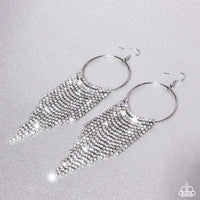 Streamlined Shimmer - White Earrings ❤️ Paparazzi