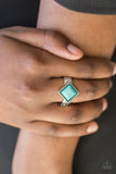 Stylishly Fair And Square – Green Ring ❤️ Paparazzi