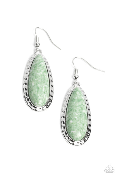 TEARDROP-Dead Dynasty - Green Earrings ❤️ Paparazzi