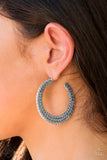 Talk About Texture - Silver Earrings ~ Paparazzi