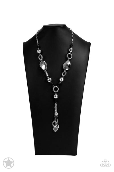 Total Eclipse Of The Heart - Silver Black Necklace Paparazzi Blockbusters