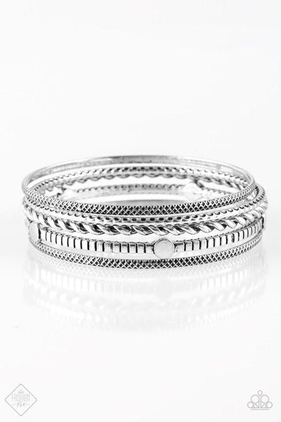 When The Going Gets Rough - Silver Bangles ~ Paparazzi