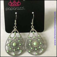 A Flair For Fabulous - Green Earring ~ Paparazzi Earrings
