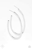 Above The Curve - Silver Hoop Earrings ~ Paparazzi Fashion Fix