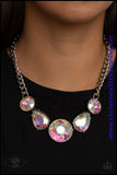 2020 Life of the Party Pink Diamond Bring Back Piece  Infused with heavy silver chain, an exaggerated display of round and teardrop-shaped iridescent rhinestones connects below the collar for a blinding look.  This Fan Favorite is back in the spotlight at the request of our 2020 Life of the Party member with Pink Diamond Access, Natalie H.  P2RE-MTXX-153XX