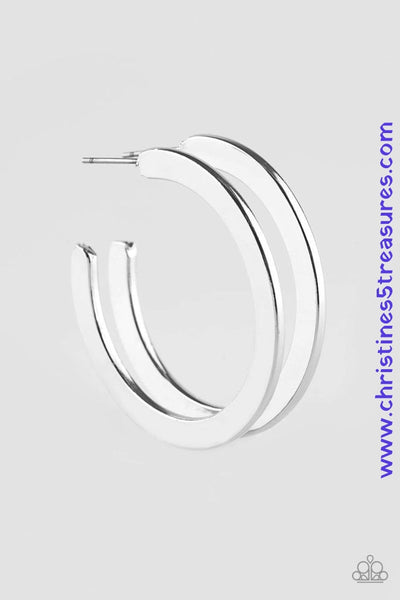 Be All Bright - Silver Hoop Earrings ~ Paparazzi