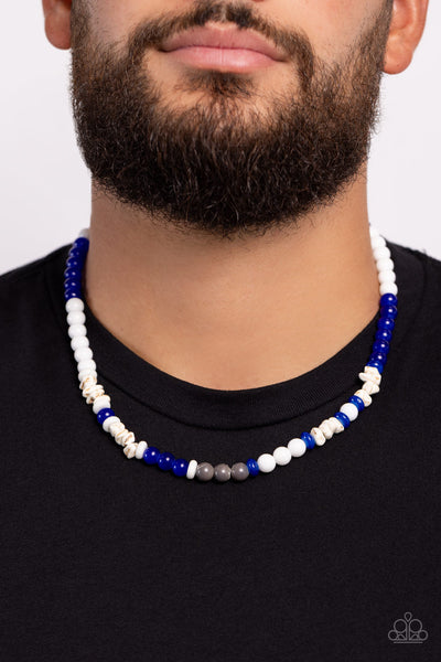 Beaded Bravery - Blue Necklace ❤️ Paparazzi