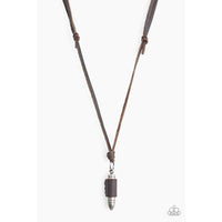 Boldly Bulletproof - Brown Urban Necklace ~ Paparazzi