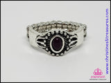 2018 September Exclusive - Purple ring A purple bead adorns an antiqued frame. Dotted silver filigree spins around the colorful center, adding an artisan finish to the seasonal palette. Sold as one individual ring.