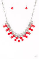 Friday Night Fringe - Red Necklace ~ Paparazzi