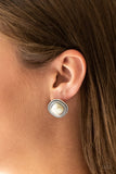 Frontier-Runner - White Earrings ~ Paparazzi