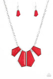 Get Up And Geo - Red Necklace ~ Paparazzi