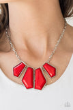 Get Up And Geo - Red Necklace ~ Paparazzi