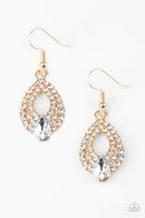 Glam Crush - Gold Earrings ~ Paparazzi