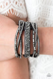 Glam Vibes - Silver Wrap Bracelet ~ Paparazzi Bracelets