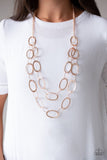 Glimmer Goals - Rose Gold Necklace ~ Paparazzi