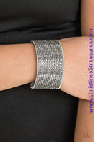 Glitter Gossip - Silver Urban Snap Wrap ~ Paparazzi