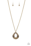 Glitz And Grind - Brass Necklace ~ Paparazzi Fashion Fix