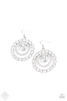 Glitzy Gamble - White Earrings ~ Paparazzi Fashion Fix