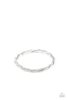 Glitzy Gleam - White Bracelet ~ Paparazzi Life Of The Party