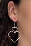 Heartbeat Harmony - Rose Gold Earrings ~ Paparazzi