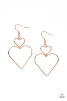 Heartbeat Harmony - Rose Gold Earrings ~ Paparazzi