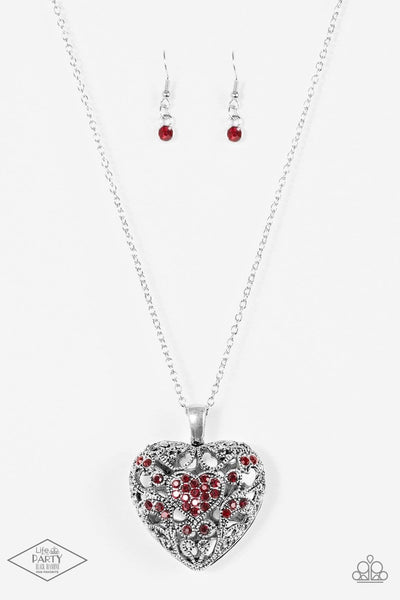 Heartless Heiress - Red Necklace ~ Paparazzi