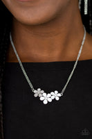 Hibiscus Haciendas - White Necklace ~ Paparazzi