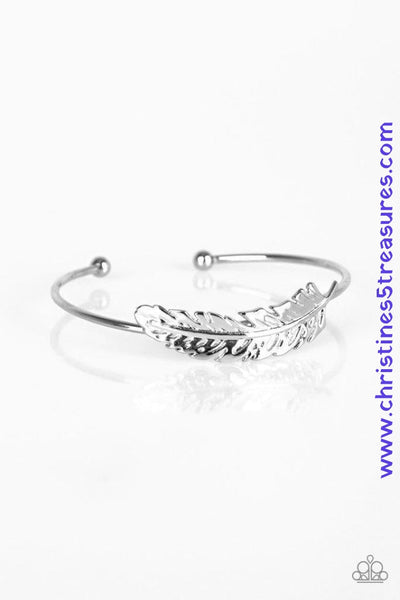 How Do You Like This Feather - Silver Cuff ~ Paparazzi