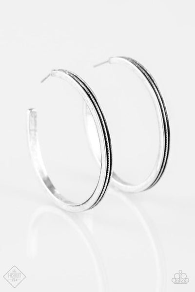 Retro Ranch Style - Silver Hoop Earrings ~ Paparazzi