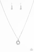Dainty silver hearts and glittery white rhinestones join into a round dainty pendant below the collar for a romantic look. Features an adjustable clasp closure. Sold as one individual necklace. Includes one pair of matching earrings. P2RE-WTXX-253XX