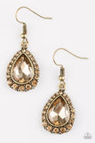 Ready Set Glow! - Brass Earrings ~ Paparazzi