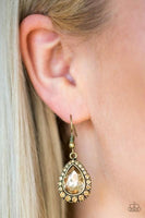 Ready Set Glow! - Brass Earrings ~ Paparazzi