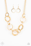 Jump Into The Ring - Gold Necklace ~ Paparazzi