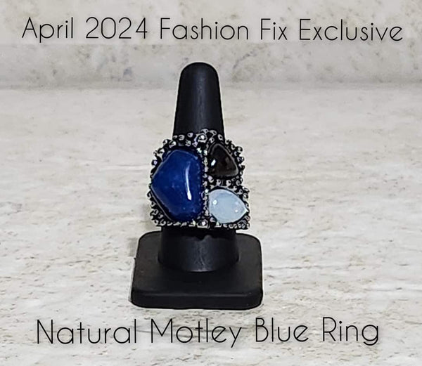 Natural Motley - Blue Ring - Paparazzi