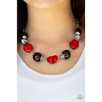 Earth Goddess - Red Necklace ~ Paparazzi