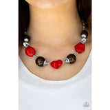 Earth Goddess - Red Necklace ~ Paparazzi