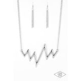 In A Heartbeat - Silver Necklace ~ Paparazzi
