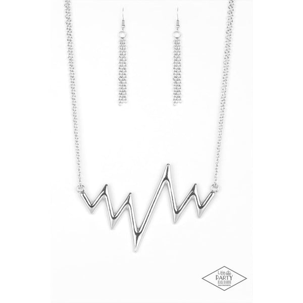 In A Heartbeat - Silver Necklace ~ Paparazzi