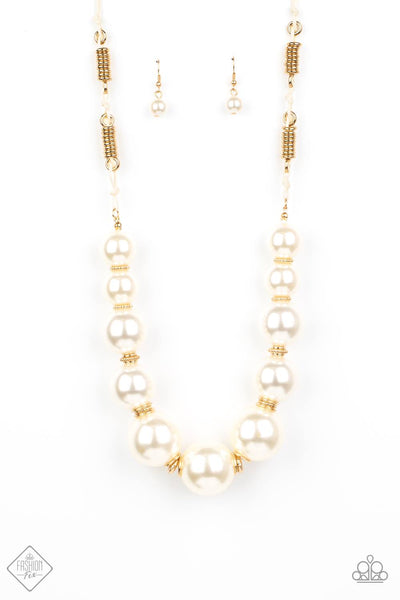 Pearly Prosperity - Gold Necklace ~ Paparazzi Fashion Fix