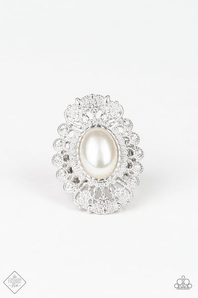 Radiantly Regal - White Ring ~ Paparazzi Fashion Fix