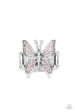 Blinged Out Butterfly - Pink Ring ❤️ Paparazzi Accessories