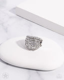 Blinding Brilliance - White Ring ❤️ Paparazzi