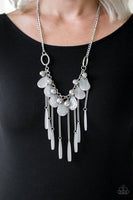 Roaring Riviera - White Necklace ~ Paparazzi