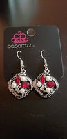 Prestigious Shimmer - Red Earrings ~ Paparazzi