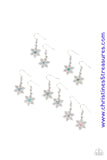 Starlet Shimmer Iridescent Snowflake Earring 5Pc Set ~ Paparazzi Earrings